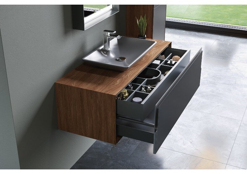 Тумба с раковиной Craft 80 5003987, 80x40x50 см, серый, коричневый