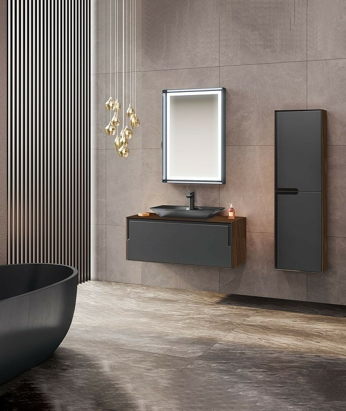 Тумба с раковиной Craft 80 5003987, 80x40x50 см, серый, коричневый