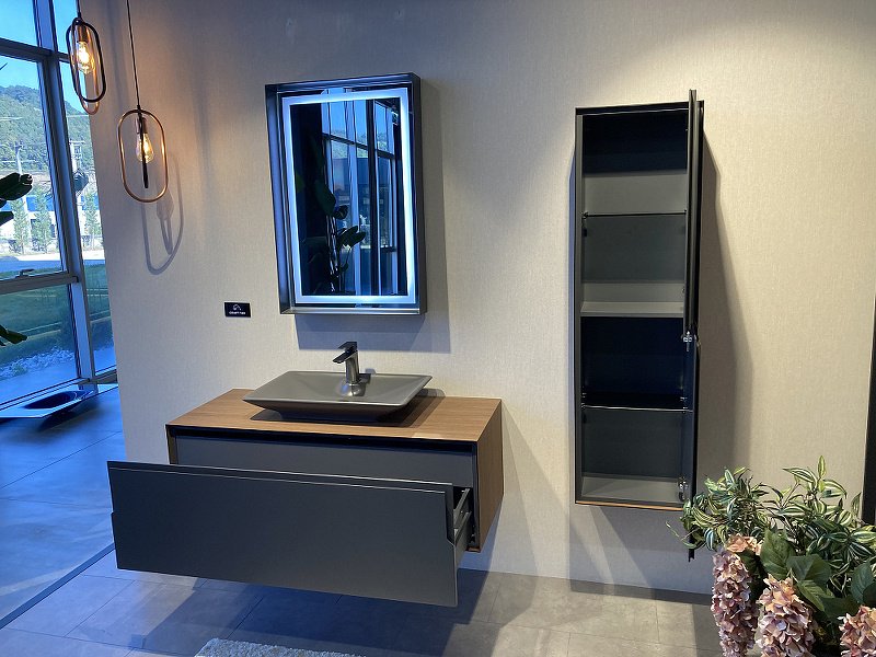 Тумба с раковиной Craft 80 5003987, 80x40x50 см, серый, коричневый