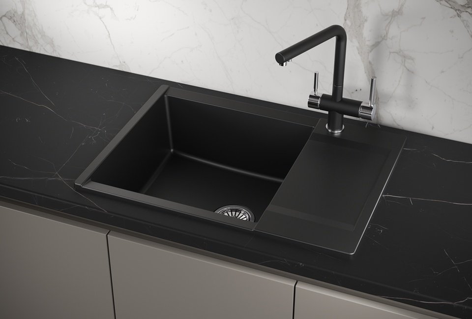 Кухонная мойка GRANULA ESTETICA ES-7003 накладная 70х50х22 см, кварцевый песок, тон турмалин