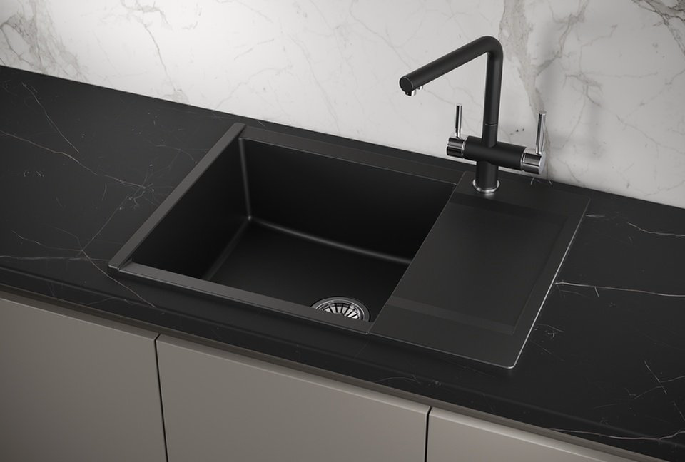 Кухонная мойка GRANULA ESTETICA ES-7003 накладная 70х50х22 см, кварцевый песок, тон турмалин купить,282082
