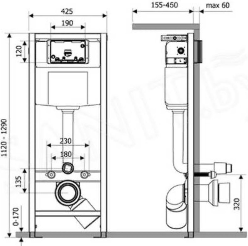 Lavinia Boho унитаз с инсталляцией 77050156, санфарфор купить,NaN