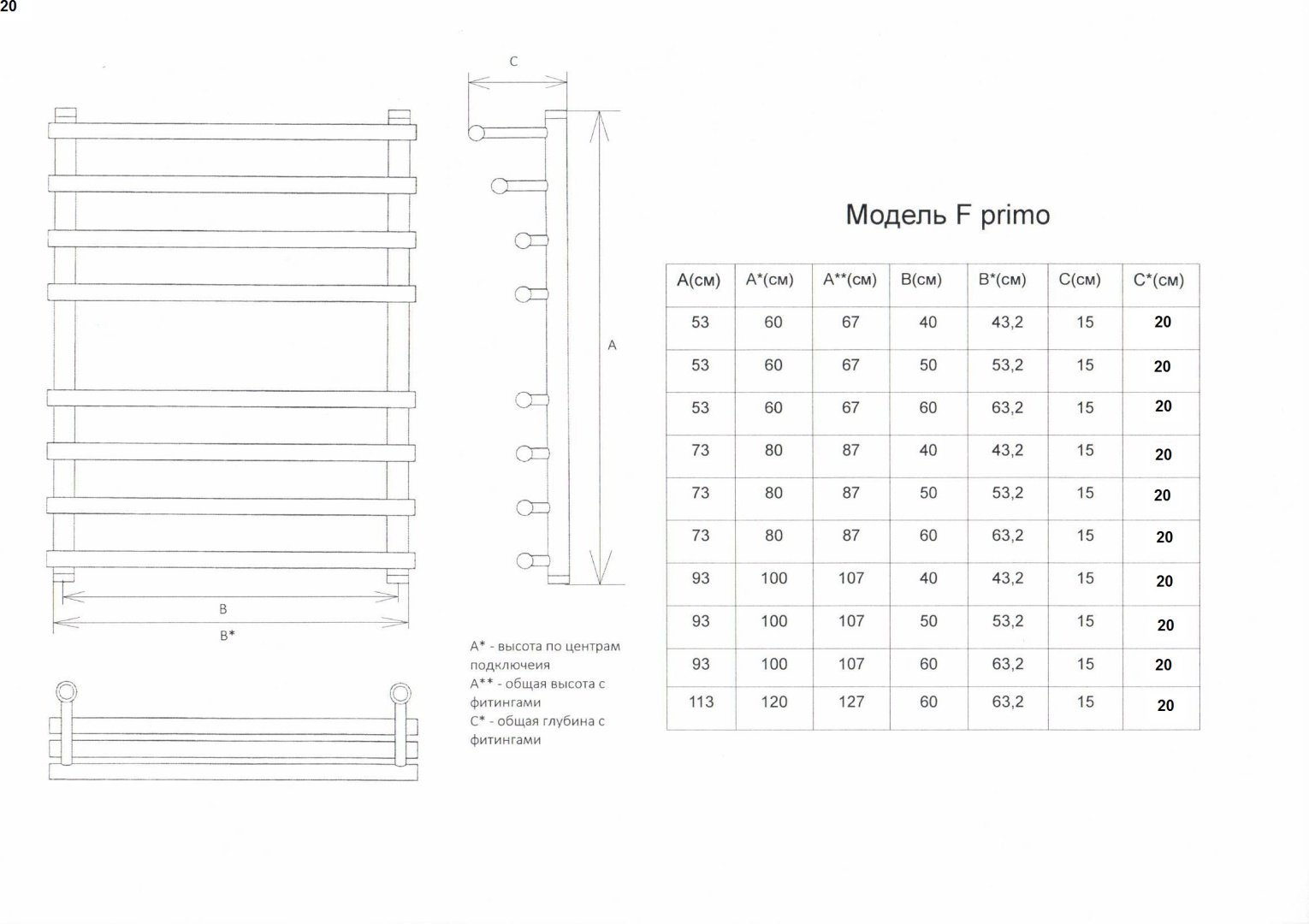 Полотенцесушитель Двин водяной F primo 80/60, лесенка 60x80 см купить,NaN