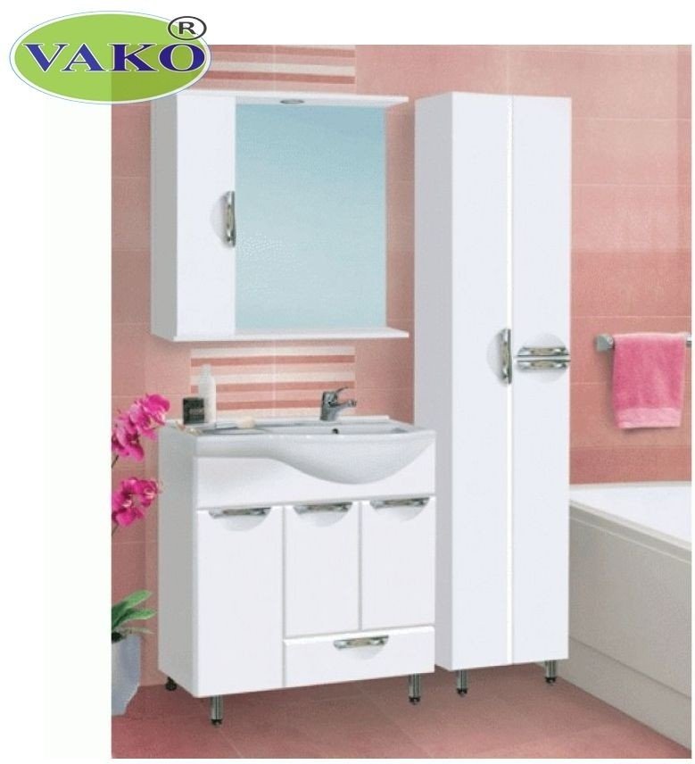 Шкаф-пенал напольный ВАКО Ника 540 13899, 54x30x180 см, белый