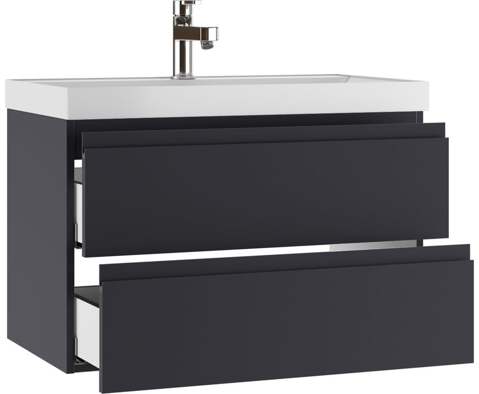 Комплект для ванной KABINKA.KZ Байтерек (тумба под раковину, зеркало, раковина) графит