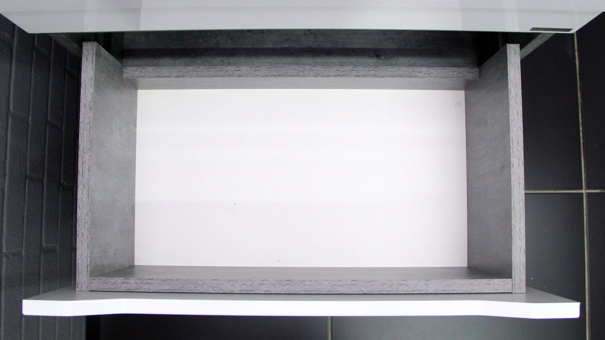 Тумба с раковиной Домино &#34;Bazis 60&#34; Ева с одним ящиком В1 Бетон Айсберг, 59x40x44.5 см, белый, серый