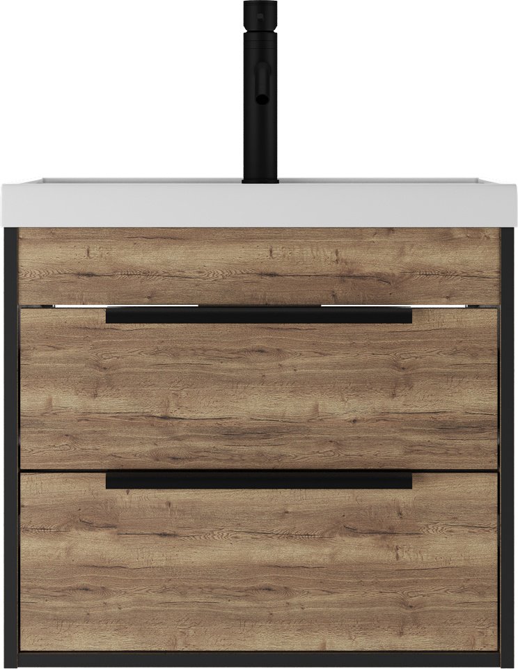 Тумба с раковиной KABINKA.KZ Bazis 60 Alfa , 59x50.9x44.5 см, коричневый, черный