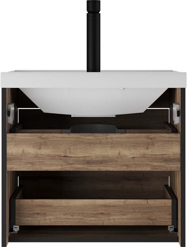 Тумба с раковиной KABINKA.KZ Bazis 60 Alfa , 59x50.9x44.5 см, коричневый, черный