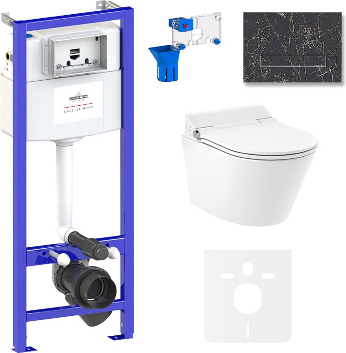 Lavinia Boho унитаз с инсталляцией Relfix Smart V-Clean 87561200, санфарфор