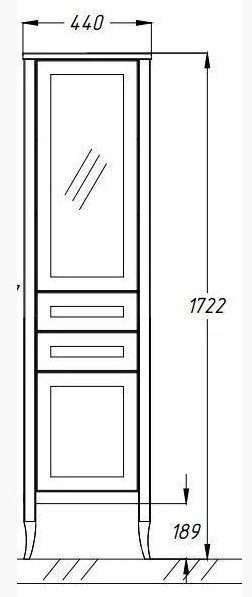 Шкаф напольный Opadiris 44x34x172.2, Мираж 44