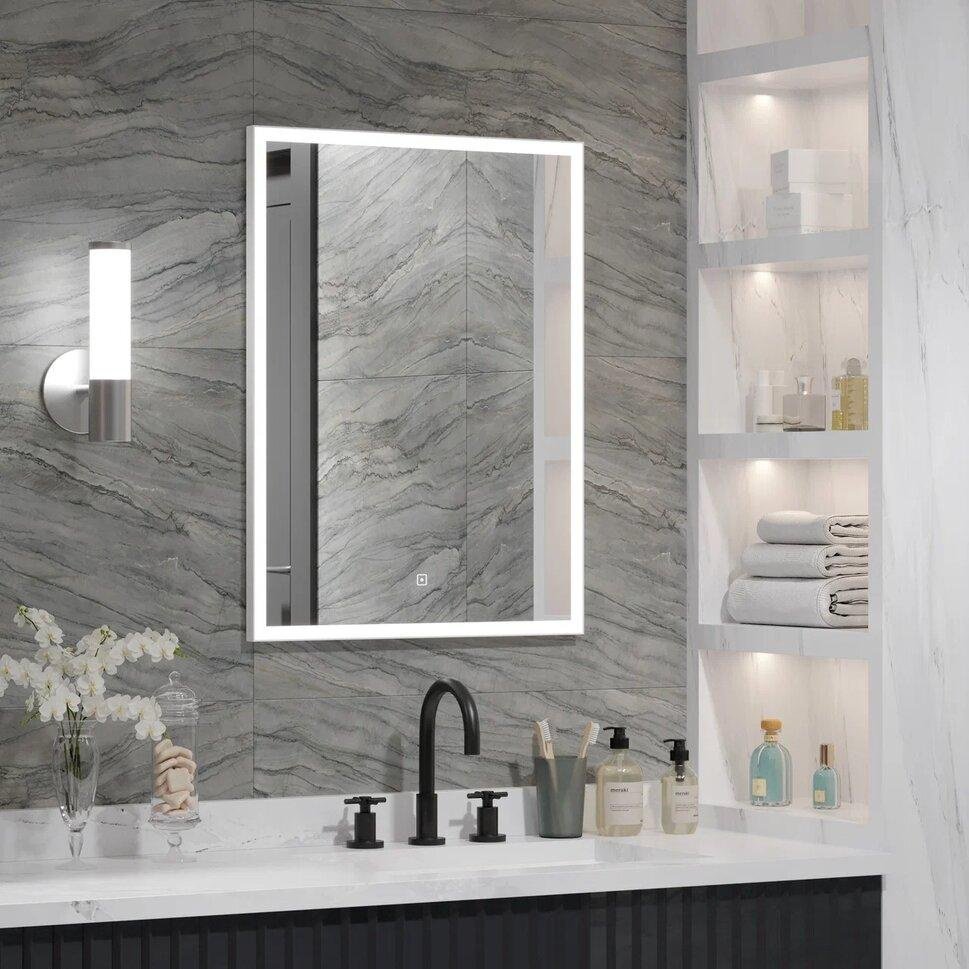 Зеркало настенное Континент Frame White LED 60x80см