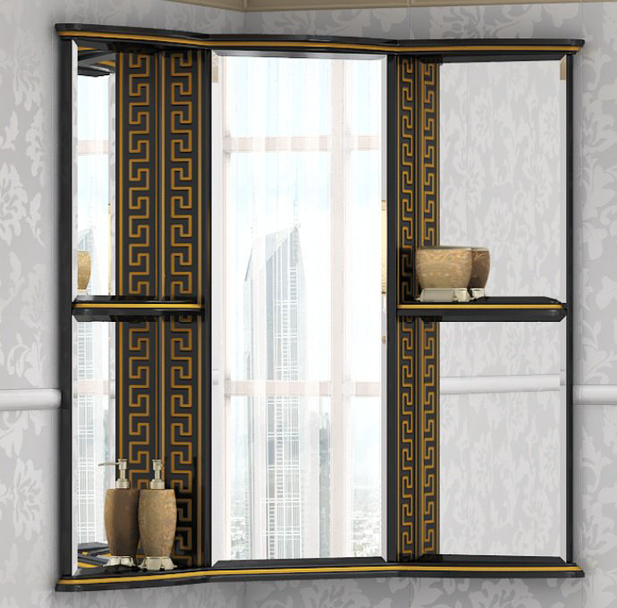 Шкаф зеркальный навесной KABINKA.KZ Olimpia LUX - 60, 85x60x84 см, черный купить,NaN