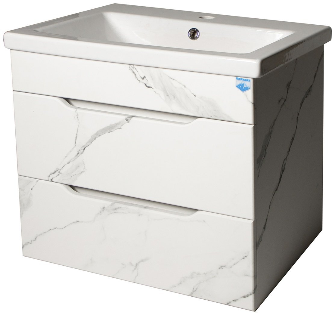 Тумба с раковиной Kabinka.kz OR4-T-60-Modern-2Ya-MramB 60x81x48см белый купить,NaN