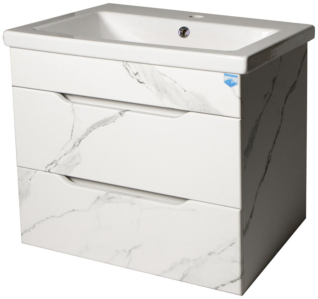 Тумба с раковиной Kabinka.kz OR4-T-60-Modern-2Ya-MramB 60x81x48см белый купить,NaN