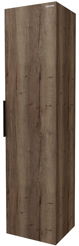 Комплект для ванной Grossman ФОРТА (шкаф-пенал, тумба под раковину, зеркало, раковина) темно-коричневый