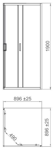 Душевое ограждение KABINKA.KZ двухстенное DS04CbV99L0T00.Gt-Black, 900х1900 мм купить,NaN