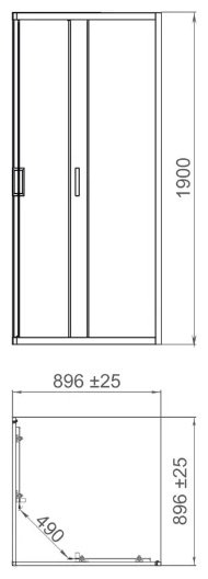 Душевое ограждение KABINKA.KZ двухстенное DS04CbV99L0T00.Gt-Black, 900х1900 мм купить,NaN