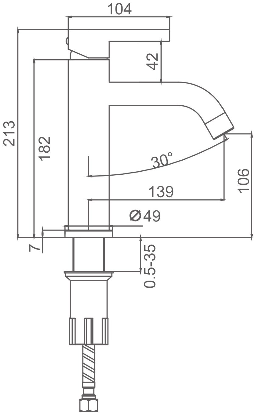 Смеситель для раковины (умывальника) Splenka S221.10.05, однозахватный купить,NaN
