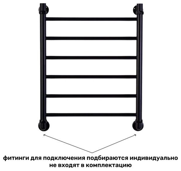 Полотенцесушитель Оптима водяной VLP-1-5060-black-m, лесенка 50x60 см