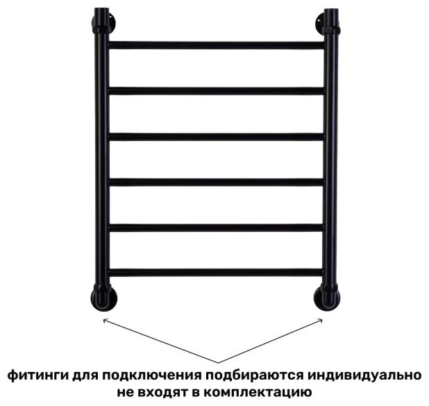 Полотенцесушитель Оптима водяной VLP-1-5060-black-m, лесенка 50x60 см купить,118558