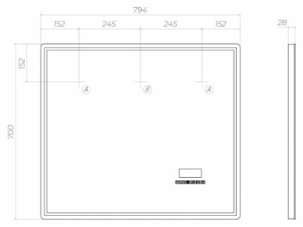 Зеркало настенное Kabinka.kz LED Geometry Media voice 800 Vigo 80x70см купить,187900