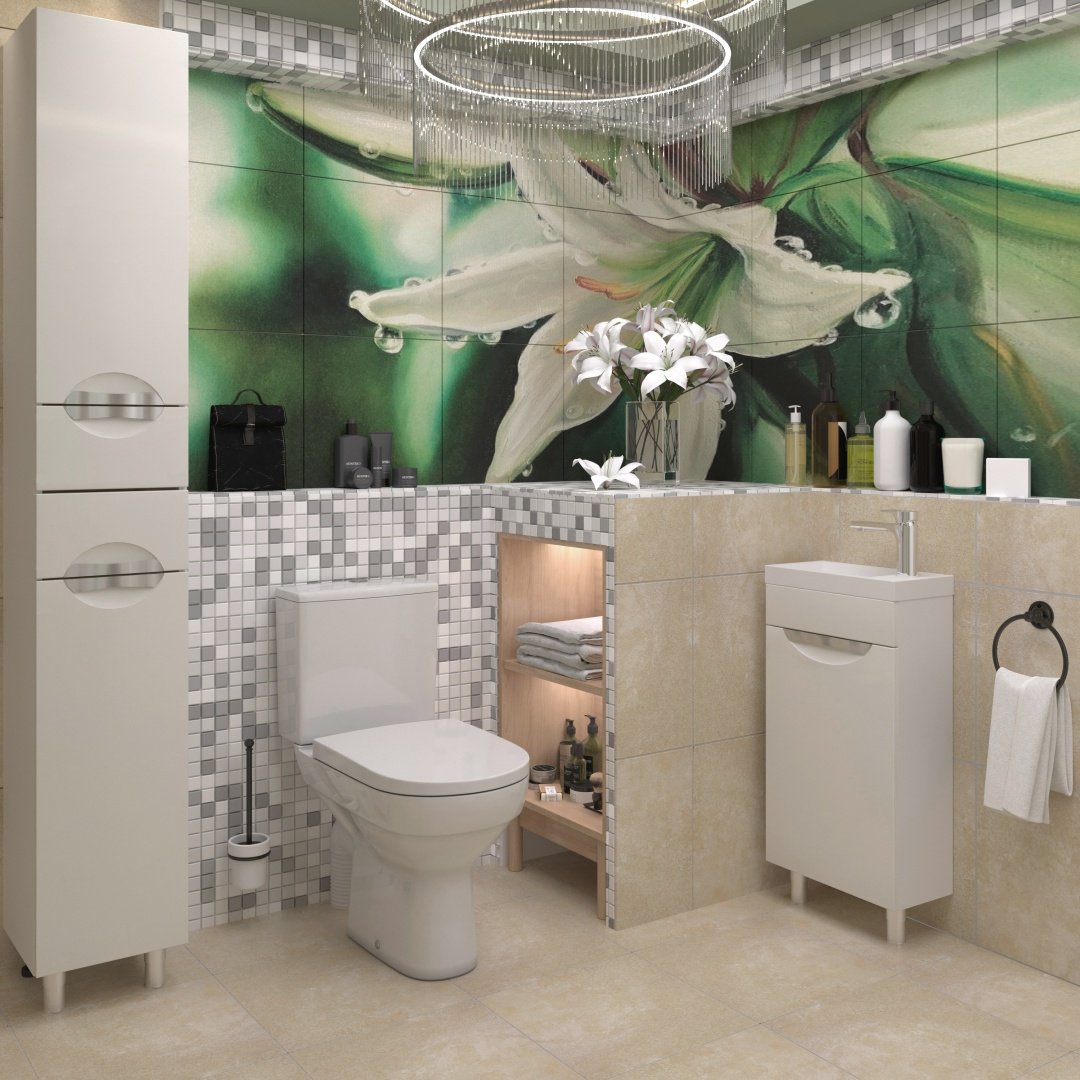 Тумба с раковиной AVK Верона 1 Дверь , 40x70x20 см, белый