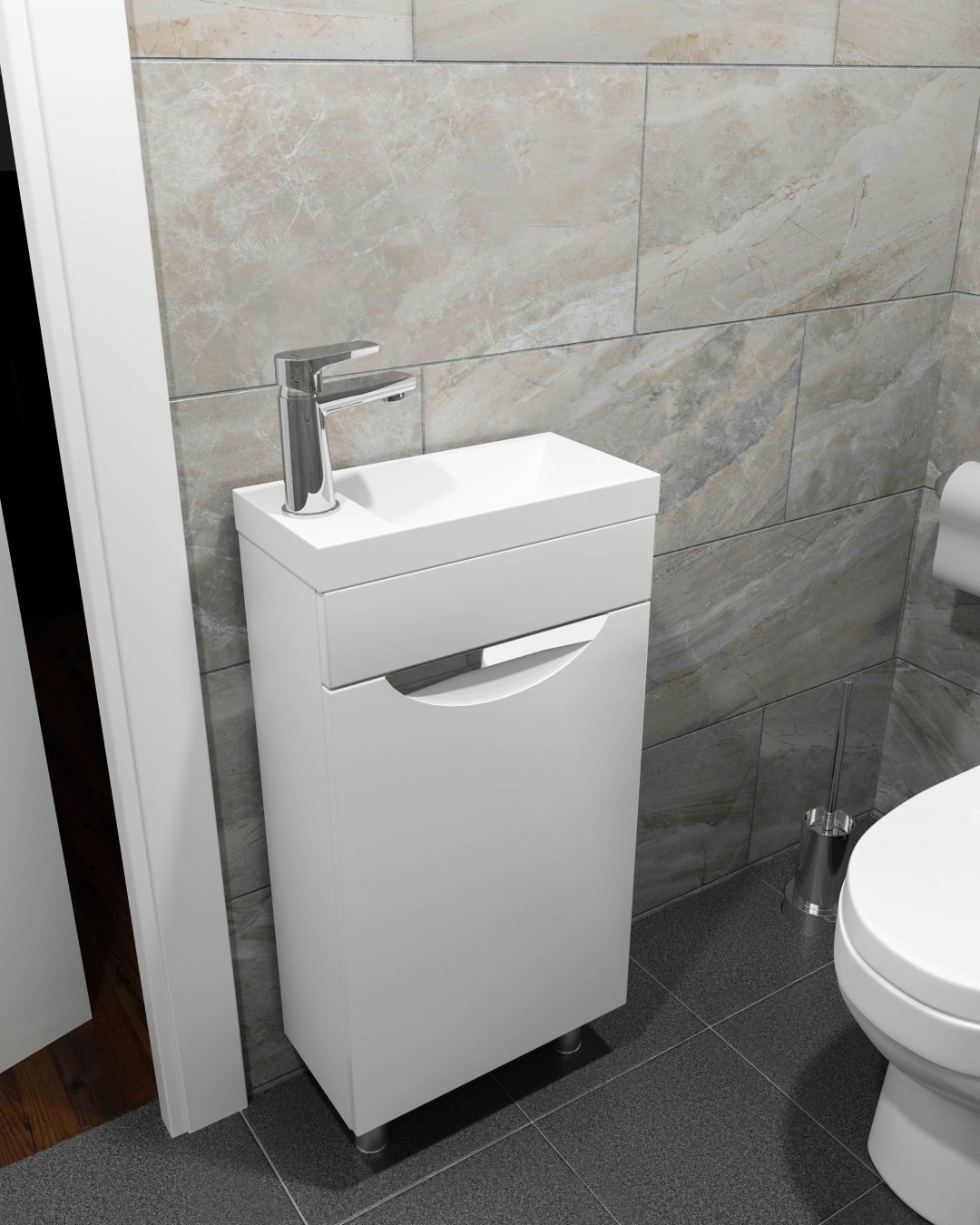 Тумба с раковиной AVK Верона 1 Дверь , 40x70x20 см, белый