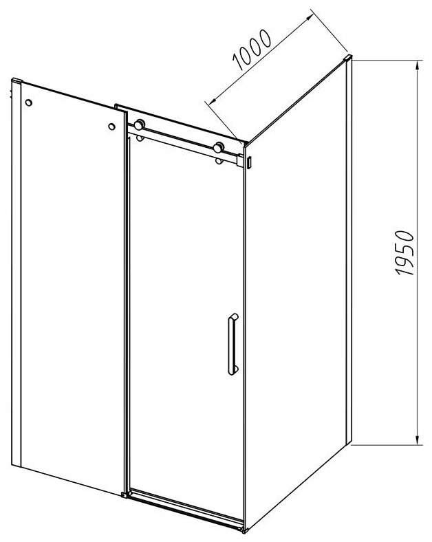 Душевое ограждение KABINKA.KZ двухстенное VSR-4CN1012CL, 1200х1950 мм купить,NaN