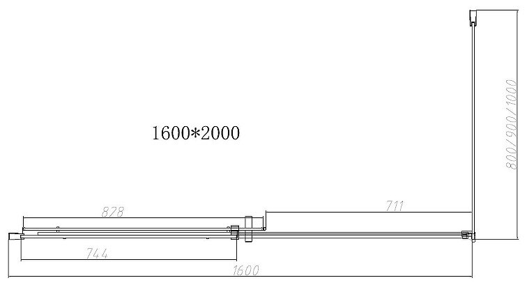 Душевое ограждение KABINKA.KZ двухстенное VSR-4D8016CLB, 1600х2000 мм