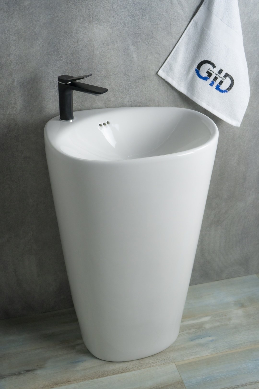 Раковина GID-ceramic 81108 Nb188 с пьедесталом нестандартная 40, керамика