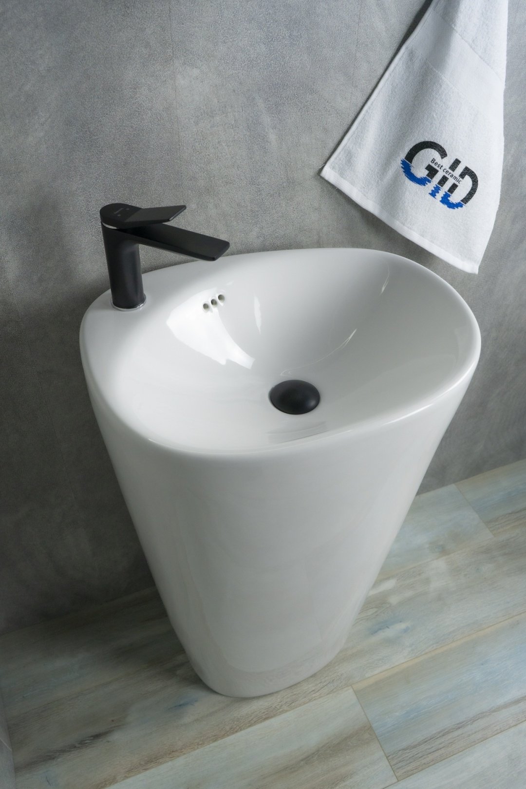 Раковина GID-ceramic 81108 Nb188 с пьедесталом нестандартная 40, керамика