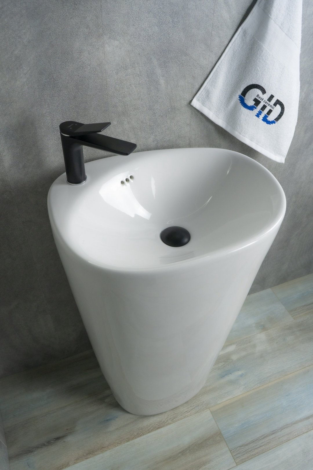 Раковина GID-ceramic 81108 Nb188 с пьедесталом нестандартная 40, керамика купить,389940