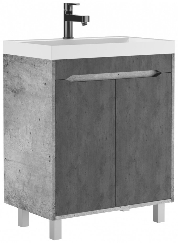 Тумба с раковиной KABINKA.KZ Байтерек , 69x72x37.9 см, серый