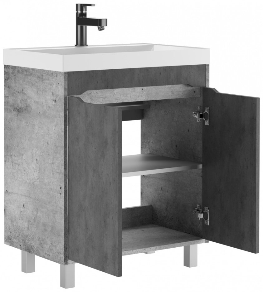 Тумба с раковиной KABINKA.KZ Байтерек , 69x72x37.9 см, серый