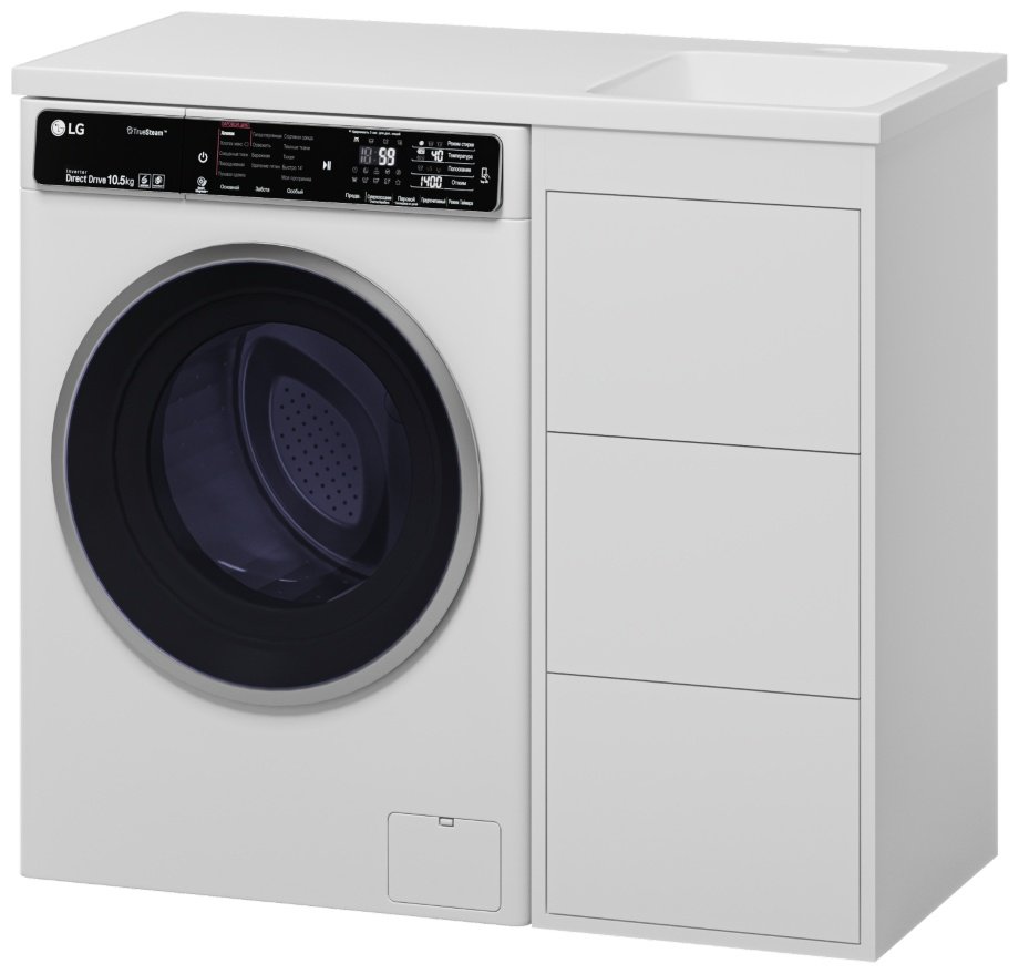 Тумба с раковиной Brevita Grafit, 38.5x85.7x46 см, белый