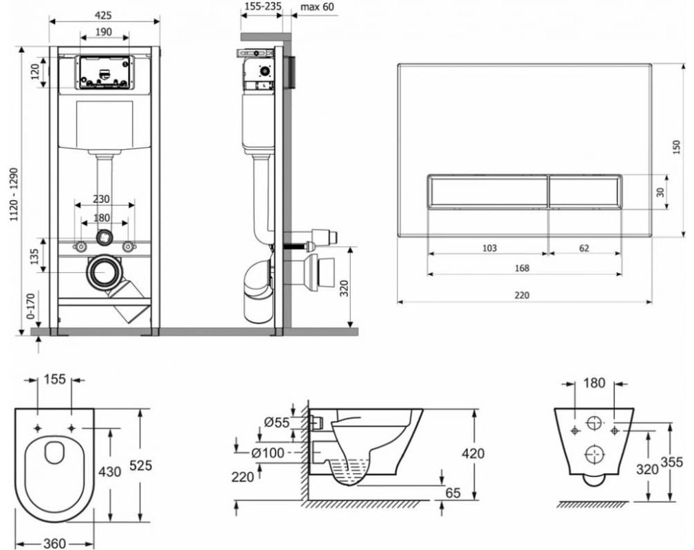 Lavinia Boho унитаз с инсталляцией 87561070, санфарфор купить,520900
