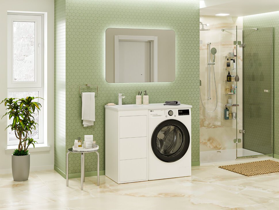 Тумба с раковиной Brevita Grafit 38.5x85.7x46см белый купить,NaN