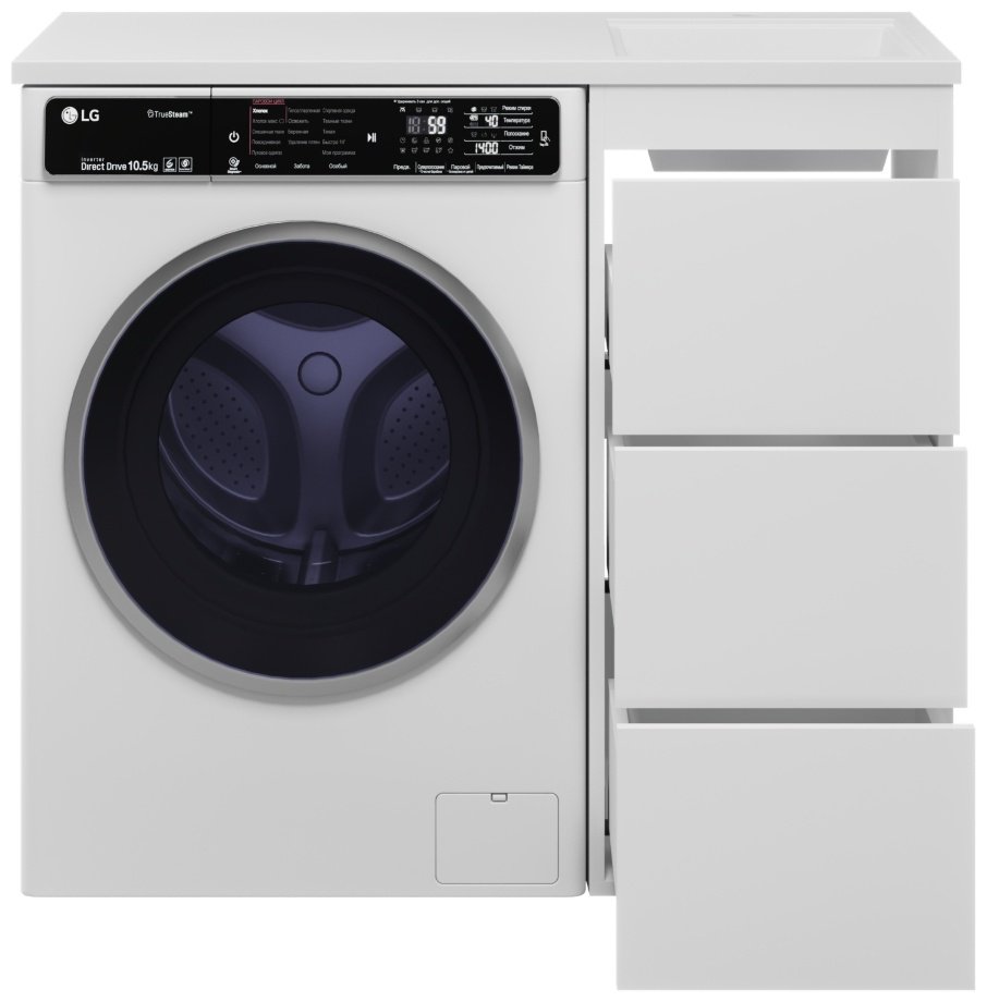 Тумба с раковиной Brevita Grafit, 38.5x85.7x46 см, белый