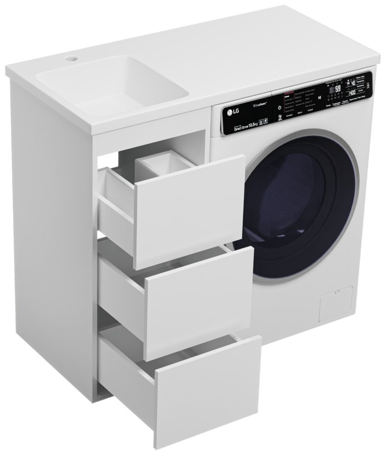 Тумба с раковиной Brevita Grafit 38.5x85.7x46см белый купить,NaN