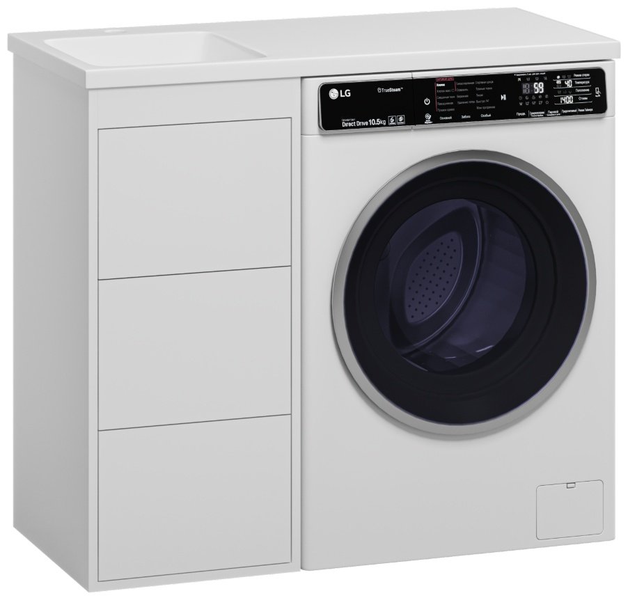 Тумба с раковиной Brevita Grafit, 38.5x85.7x46 см, белый