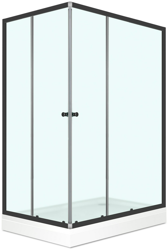 Душевое ограждение KABINKA.KZ двухстенное DS04Cb128L0M00.Gt-Black, 1200х1900 мм
