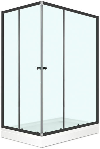 Душевое ограждение KABINKA.KZ двухстенное DS04Cb128L0M00.Gt-Black, 1200х1900 мм