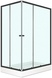 Душевое ограждение KABINKA.KZ двухстенное DS04Cb128L0M00.Gt-Black, 1200х1900 мм