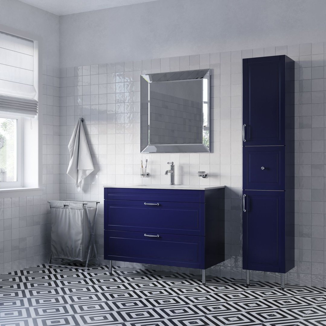 Тумба с раковиной IDDIS Oxford OXF10N1i95K / 0131000i28 , 100x66x45.5 см, синий