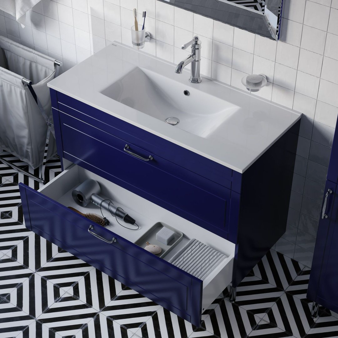 Тумба с раковиной Iddis Oxford OXF10N1i95K 0131000i28 100x66x45.5см синий купить,NaN