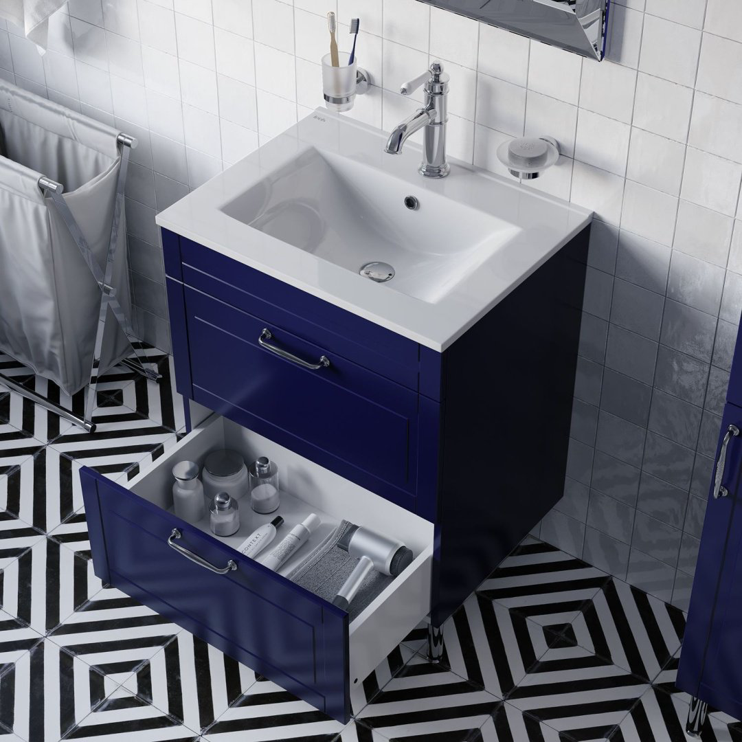 Тумба с раковиной Iddis Oxford OXF60N0i95K 60x66x45.5см синий купить,NaN