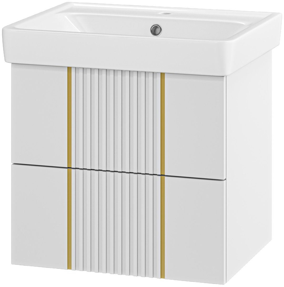 Комплект для ванной Brevita VEGA (шкаф, тумба под раковину, раковина) белый