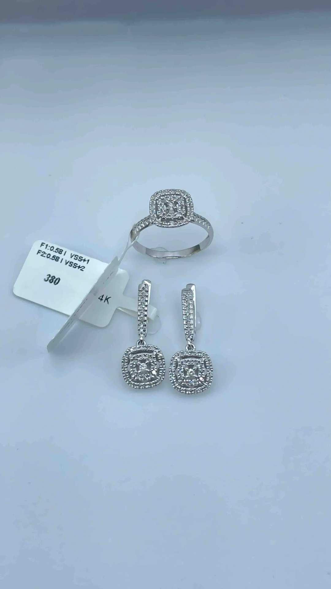 Комплект Luxrai бриллиант, белое золото 585 купить,NaN