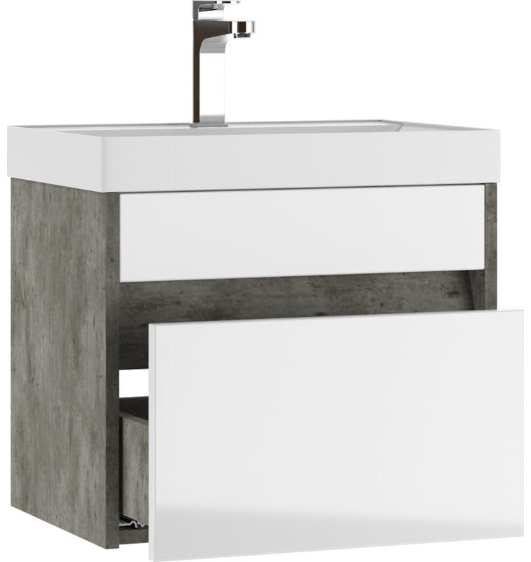 Комплект для ванной KABINKA.KZ Байтерек (шкаф, тумба под раковину, раковина) белый, серый