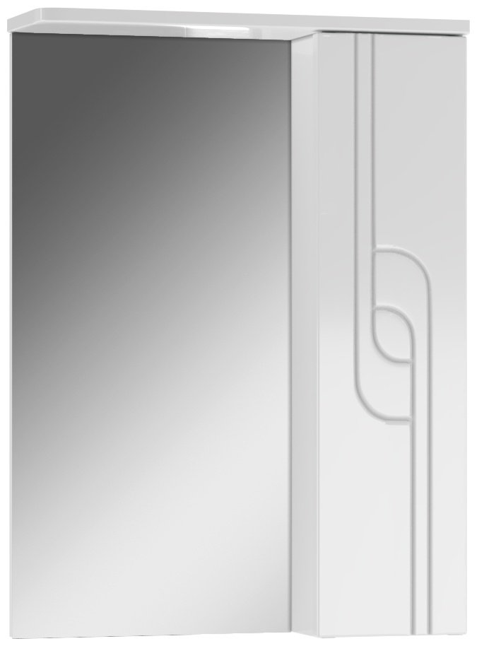 Шкаф зеркальный навесной KABINKA.KZ Лилия 50 правый, 50.6x15.1x70.1 см, белый